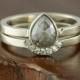 Grey Diamond Engagement Ring 14k White Gold