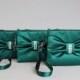 Promotional sale   - SET OF 9   -Teal Bow wristelt clutch,bridesmaid gift ,wedding gift ,make up bag,zipper ,royal blue