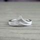 Chevron sterling silver ring, white diamond engagement ring, modern bride ring, diamond ring, stacking silver band, tiny diamond ring