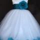 Flower Girl Dress - White Petal Dress - Wedding, Easter, Junior Bridesmaid, Formal Girl Dress, Recital