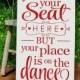 Wedding Seating Assignment Sign, Wood you can find your seat here your place is on the dance floor red and white  shower gift