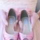 Wedding Shoes - Blush - Crystals - Bows On Heels - Short Heels - Wide Sizes - Over 100 Color Choices - Shoes - Peep Toe - Pink - Parisxox