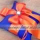 Elite Satin Pet Ring Bearer Pillow with Lovely Pearl Accent...Made in your custom wedding colors...show in royal blue/orange