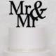 Mr and Mr Monogram Wedding Cake Topper in Black, Gold, or Silver