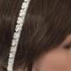 Bridal Hearts Headband, Rhinestone and Lace Embroidered Wedding Hairband, Bridal Headpiece, Beadwork, Fast Delivery
