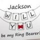 Will You Be My Ring Bearer Card - Personalized Pennant Design