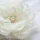Ivory Lace Bridal Flower Hair Clip, Ivory Lace Wedding Hair Accessory