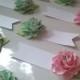 Place Cards - Escort Cards - Paper Flowers - Weddings - Table Decorations - Pink and Mint -Made To Order - SET OF 50 - New