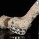 White/Ivory pearl wedding shoes,Custom white/ Ivory pearl bridal shoes, Unique pearl crystal wedding shoes in handmade - New
