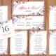 Wedding Seating Chart Template - DOWNLOAD Instantly - EDITABLE WORDING - Chic Bouquet (Navy & Coral)  - Microsoft Word Format