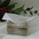 Tan Linen Wedding Dog Bow Tie on Wingtip Tuxedo Collar~  Custom Made~Rustic Wedding~Dog Ring Bearer~Dog Wedding Tuxedo~FREE Shipping in US