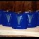 4 Blue Flasks Wedding party favors, Set of 4 engraved Flasks, Groomsmen flask, Best man flask, groomsman, 6oz flask., personalized flask