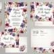 Printable Bridal Shower Invitation Party Pack - Bridal Shower Party Package (purple & berry floral) - 6-piece