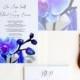 Blue orchid wedding invitations, dendrobium orchid wedding invites, wedding invites samples