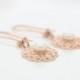 Rose gold earrings - Filigree earrings with a pearl, bridal earrings, Wedding jewelry