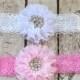 You Pick Pink White Lace Headband, Toddler Lace headband, Girls,  headband, Flower girl headband, Wedding headpiece Rhinestone Pearls