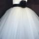 Ivory Wedding Bridal Bridesmaids Tulle Flower Girl dress Toddler 9 12 18 24 Months 2 4 6 8 10 12 14 Sash Color 24