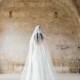 Wedding Veil, Floral Lace Mantilla Bridal Veil Cathedral Length - Style 301