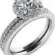 Bridal Sets, Diamond Engagement Ring Set, Halo Diamond Engagement Ring, Diamond  Wedding Ring Set, 14K. White Gold