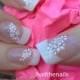 White Nail Art Stickers Nail Decals Wraps Sparkly Flower Butterfly Crystal YD084 - New