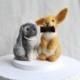 Rabbits Wedding Cake Toppers