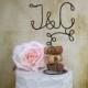 Vineyard Vintage Wedding Cake Topper with Your Initials and Corks Base - for the Wine Lovers - Vineyard Wedding, Rustic Wedding