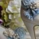 Wedding or Dress- Something blue, rolled rosette shoe clips