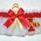 RESERVD for robiemom: 2 TWO Wedding Keepsake Garter Handmade with Iowa State University Cyclones  fabric