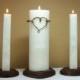 Rustic Unity Candle Set and Stand / Holder for Weddings
