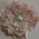 Pink silk flower-Shabby Chic Flower-pearl brooch, hair flower, sash flower, corsage, boutineer, shoe clips, shoe fascinators