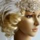 1920's rhinestone pearls flapper headband, Bridal Head Piece, Flapper, Great Gatsby, rhinestones Crystal ribbon bridal wedding Headband