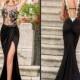 Sexy Evening Dresses With Sheer Pageant Chiffon 2015 Deep V-Neck Backless Floor-Length Side Slit Formal Celebrity Long Party Prom Gowns Online with $119.27/Piece on Hjklp88's Store 