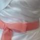 Coral Velvet Ribbon, 1.5 Inches Wide, Peach Ribbon Sash, Apricot Bridal Sash, Wedding Belt, 4 Yards