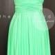 Short Straight Hem Apple Green Bridesmaid Convertible Infinity Multiway Wrap Wedding Dress