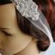 Veil Great Gatsby Crystal Rhinestone Bridal 1920s Veil tulle Headband Headpiece, Wedding, Art Deco Bridal Rhinestone Tulle Headband,