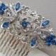 Bridal Rhinestone Hair Comb, Wedding Rhinestone Hair Comb, Rose Rhinestone Hair Comb, Swarovski Crystals,Something Blue Hair Comb,ROSELANI
