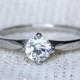 Titanium and lab diamond solitaire ring - engagement ring - wedding ring