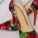 Stiletto Shoes in handmade Stiletto Red shoes Stiletto Flower Pumps Shoes