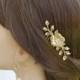 Gold Bridal Hair Comb,  Hair Accessories, floral hair comb, Crystal Hair Jewelry ,Gold Hair Vine ,Gold Hair Comb Wedding ,Hair Piece