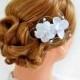 Bridal hair piece Bridal hair comb Birdcage veil Floral headpiece in white Bridesmaid headpiece Hair comb  Bridesmaid hair accessories