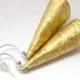 gold leaf cone dangles, bottlecap earrings, cone earrings, eco design jewelry, eco friendly jewellery