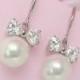 White Pearl Wedding Earrings, Pearl Bridal Earrings, Pearl Wedding Jewelry, Pearl Bridal Jewelry, Pearl Earrings