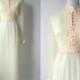 Vintage 1960s Dress, Retro 60s Maxi Dress, Off White Silk Maxi Dress, Retro 60s Wedding Gown, 1960 Bridal Dress, Large Size Vintage Dress
