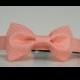 Coral Peach Metallic Polka Dot Bow Tie Dog Collar Wedding Accessories Made to Order