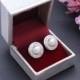 Bridal earrings - Pearl earrings - Cz earrings - Stud earrings - Bridal jewelry - Wedding jewelry - Gift for her