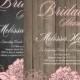 Elegant Rustic Garden, Bridal shower INVITATION invite, wood pink peonies chalkboard, shabby chic Printable DIY 112 Digital Downloadable jpg