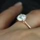 Skinny Flora 8mm 14kt Rose Gold Round FB Moissanite Tulip Cathedral Solitaire Engagement Ring (Other metals and stone options available)