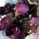 Wedding Bouquet real touch calla lily Bridal bouquet orchid plum lilac purple bridal flowers