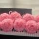 Set of 10 baby Pink Silk Rose Pomanders
