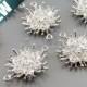 2 Clear cubic zirconia CZ flower bouquet connectors, cz crystal pendants, DIY bridal jewelry / weddings 1978-BR (bright silver, 2 pieces)